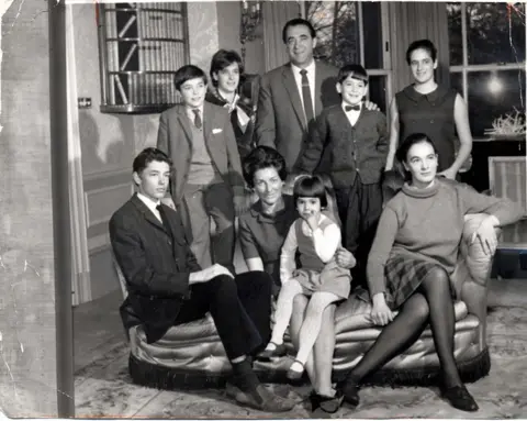 Shutterstock Robert Maxwell, wife Betty and their children Ian, Isabel, Kevin, Christine, Phillip, Ghislaine and Ann