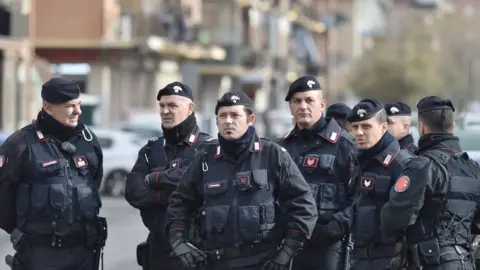 AFP A group of Italian carabinieri patrol on November 28, 2017