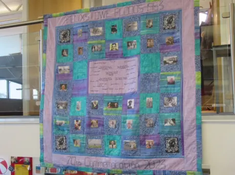 Felixstowe Town Council The memorial quilt at Felixstowe Town Library