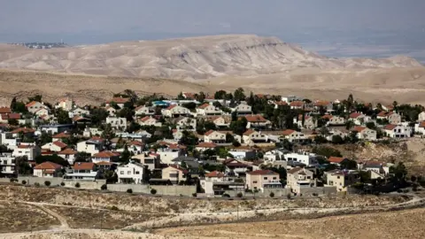 Reuters A picture shows the Jewish settlement of Kedar in the Israeli-occupied West Bank, June 25, 2023