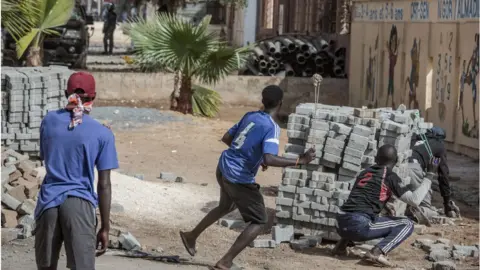 Getty Images Protesters in Dakar