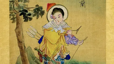 Getty Images Hua Mulan, a Chinese handpainted album on silk, late 19th century