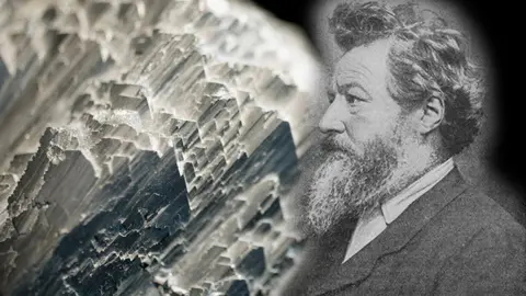 Getty Images A close-up of arsenic and an image of William Morris