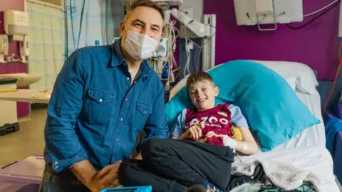 Birmingham Children's Hospital David Walliams and patient