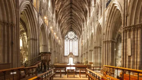 Getty Images The nave of Worcester cathedral.