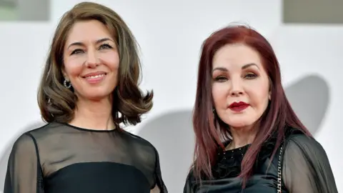EPA Sofia Coppola (L) and US businesswoman and actor Priscilla Presley arrive for the screening of 'Priscilla' during the 80th annual Venice International Film Festival, in Venice, Italy, 04 September 2023