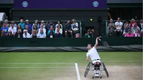 Getty Images Gordon Reid playing at Wimbledon