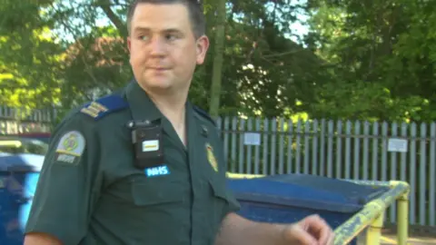 BBC Paramedic Gary Watson was involved in trialling the cameras worn on their shirts