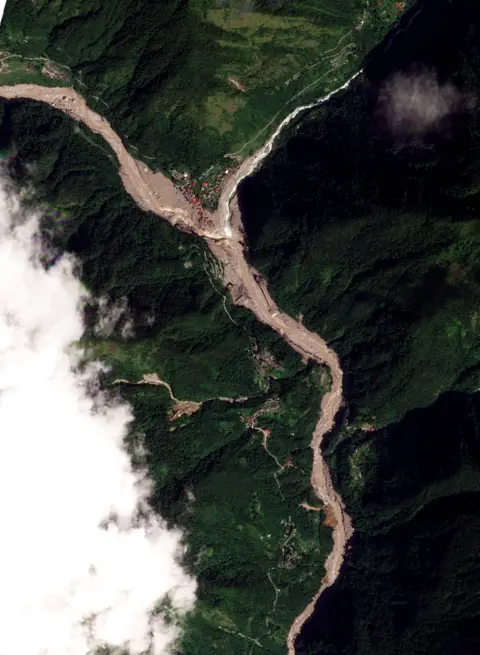 Image © 2023 Planet Labs PBC Sikkim floods