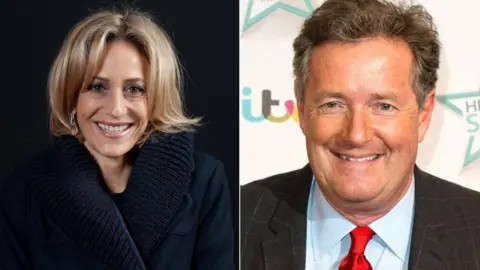 BBC/Getty Images Emily Maitlis and Piers Morgan