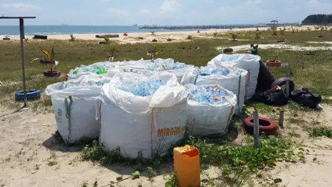 Ijeoma Ndukwe  Rubbish collected on Elegushi beach