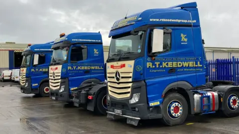 BBC Lorries parked