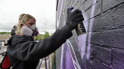 Plaster Communications Sophie Mess painting at Upfest 2022