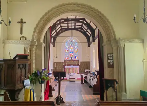 Inside the church