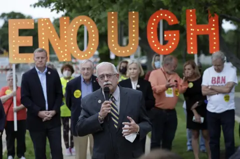 Getty Images Gerry Connolly (D-VA) speaks at a gun-control vigil