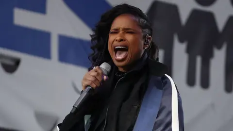 Getty Images Jennifer Hudson performs during the March for Our Lives rally in Washington DC on 24 March 2018