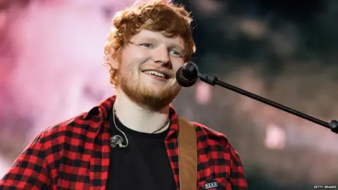 Getty Images Ed on stage at last month's Glastonbury Festival