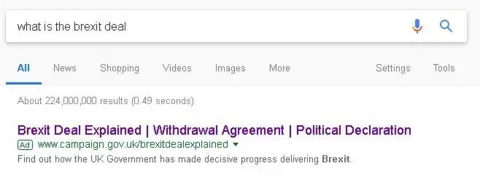 Google A link to to the government's 'Brexit deal explained'