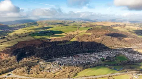 Bute Energy Aerial of Twyn Hywel wind farm