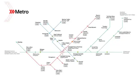 TfW Metro map