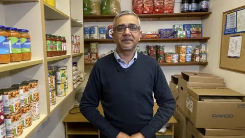 BBC Rizwan Rahemtulla inside the food hub