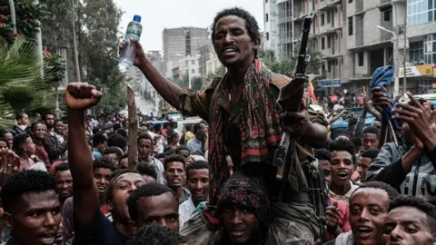 Getty Images Tigrayan rebels in Mekelle
