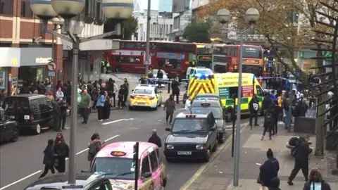 @TUTACAREUK/ TWITTER Emergency services at the scene