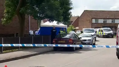 BBC The scene in Lynden Avenue, Long Eaton,