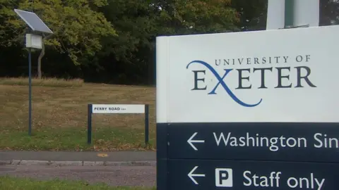University of Exeter A photo of a University of Exeter sign