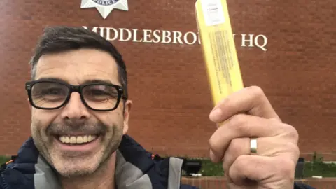 Cleveland Police Harm Reduction Unit leader George Charlton with a naxolone kit