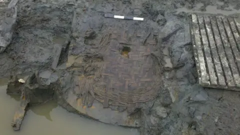 Oxford Archaeology Waterlogged Roman basket remains