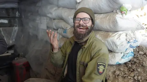 A soldier who gave his name as Ilya on the frontline