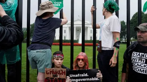 Reuters Pro-abortion protesters take part in Womens March in Washington DC