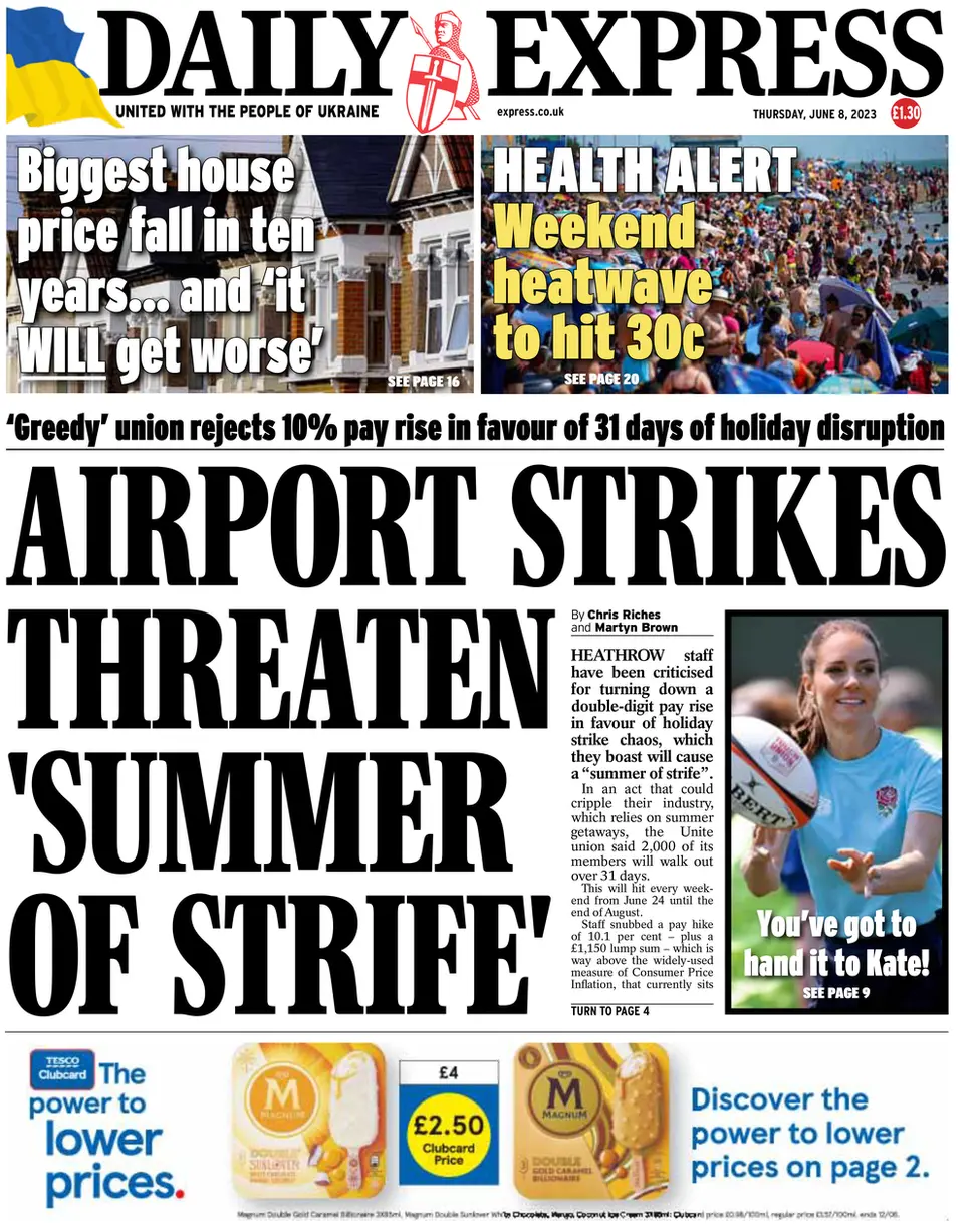 Daily Express front page