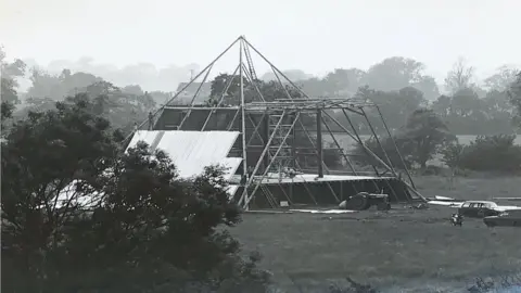 Tony Szymkow The Pyramid Stage under construction in 1981