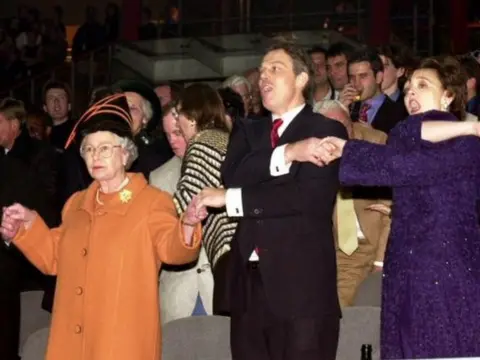 PA Media The Queen with Tony and Cherie Blair