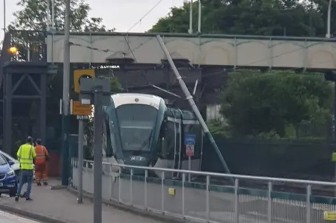 Supplied Scene of stranded tram