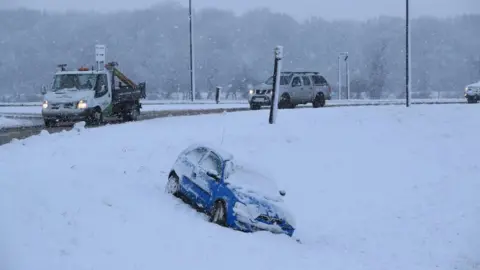 North East snow County Durham schools closed and roads chaos