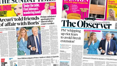 The Sunday Times and The Observer's front pages
