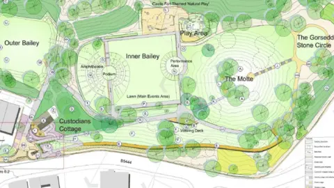 Mold Town Council Artist's impression shows the inner bailey as the location for a main events area