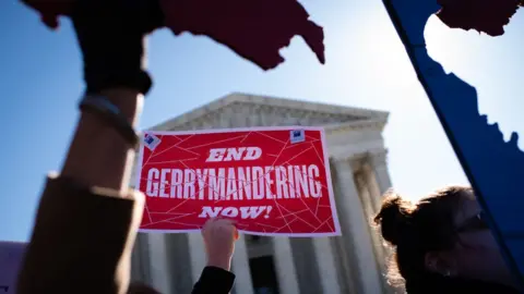 The Washington Post via Getty Images A Fair Maps Rally was held in front of the US Supreme Court on 26 March in Washington, DC