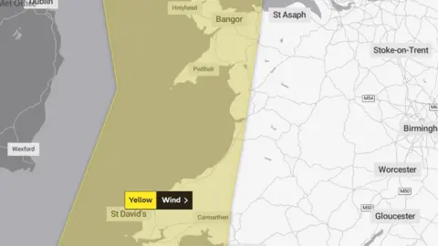 MEt Office Wind warning map