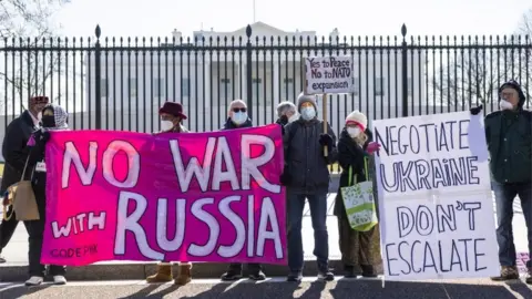 EPA Left-wing anti-war protesters outside the White House last month