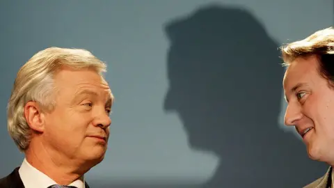 Getty Images Newly elected leader of the Conservative Party David Cameron (r) is congratulated by David Davis after being named leader of the Conservative party on December 6, 2005