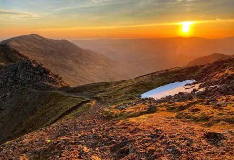 Steve Watts March - Sunrise over Fairfield and Saint Sunday Crag