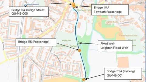 Canal & River Trust Southern section towpath works along the Grand Union Canal at Leighton Buzzard