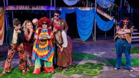 Cardiff Open Air Theatre Festival Actors in 1960s constumes