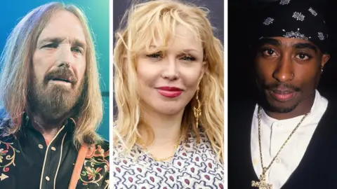 Getty Images / AFP Tom Petty, Courtney Love and Tupac