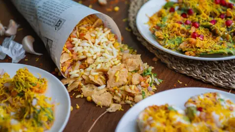 Getty Images bhel poori, a crispy rice snack