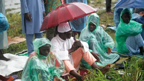 EPA Muslims attend a prayer marking the celebration of Eid al-Adha at an open praying ground in Lagos, Nigeria - Saturday 9 July 2022